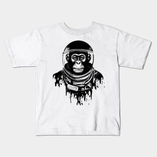 B&W space chimp illustration, Printed Truth Gift Idea! Kids T-Shirt